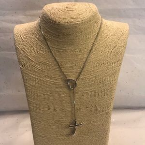 Silver slide XO necklace